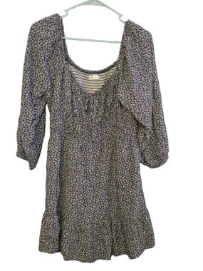 Women's Hollister Navy & White Floral Mini Dress XL Cottagecore Y2K feminine